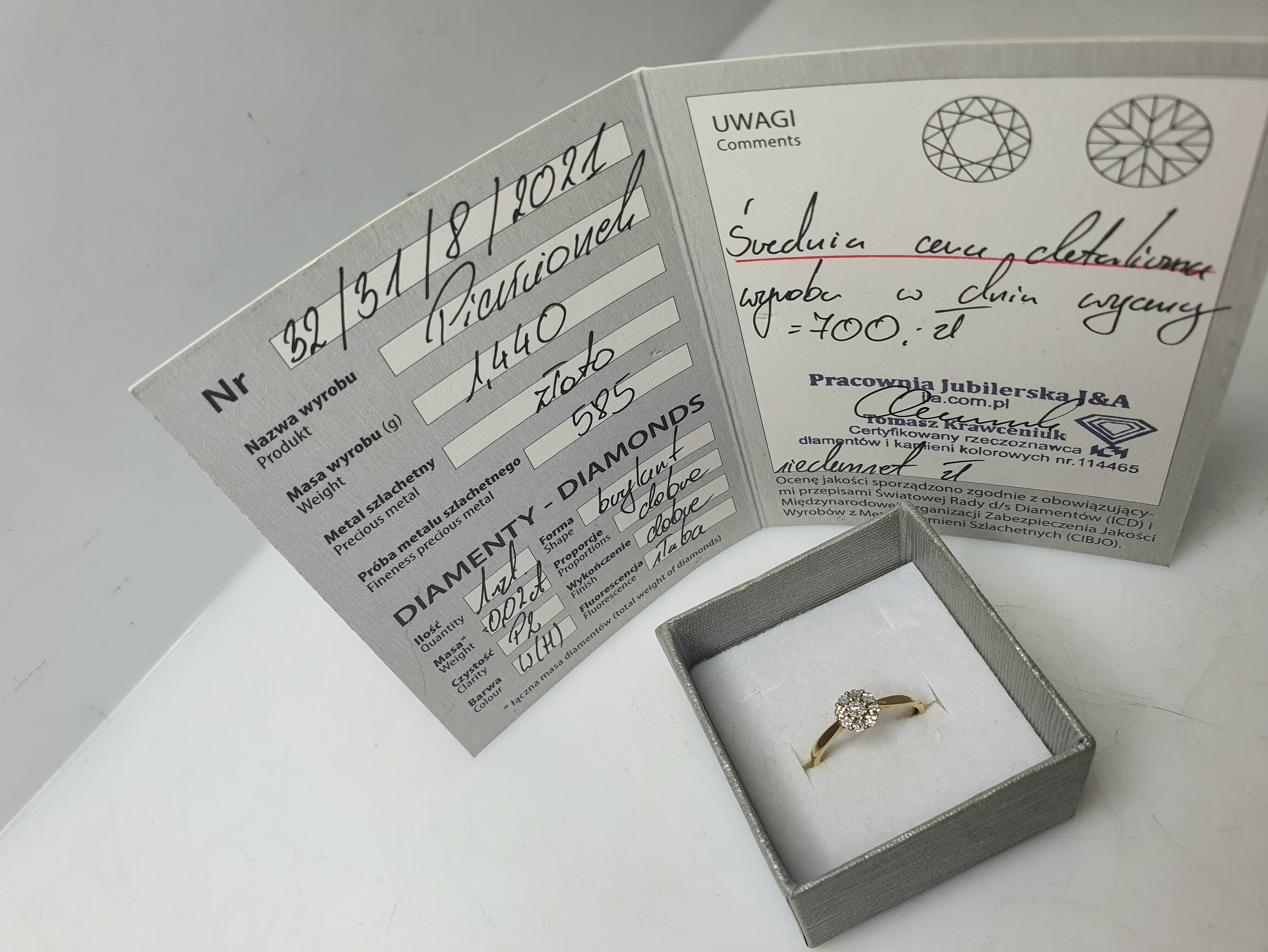 wyjatkowy-zloty-pierscionek-144g-pr585-brylant-14ct-stan-11323-2
