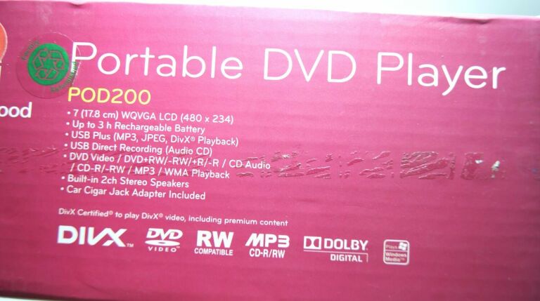 PRZENOŚNY ODTWARZACZ DVD PORTABLE PLAYER POD200
