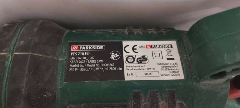 PIŁA SZABLASTA PARKSIDE PFS 710 E4 WALIZKA