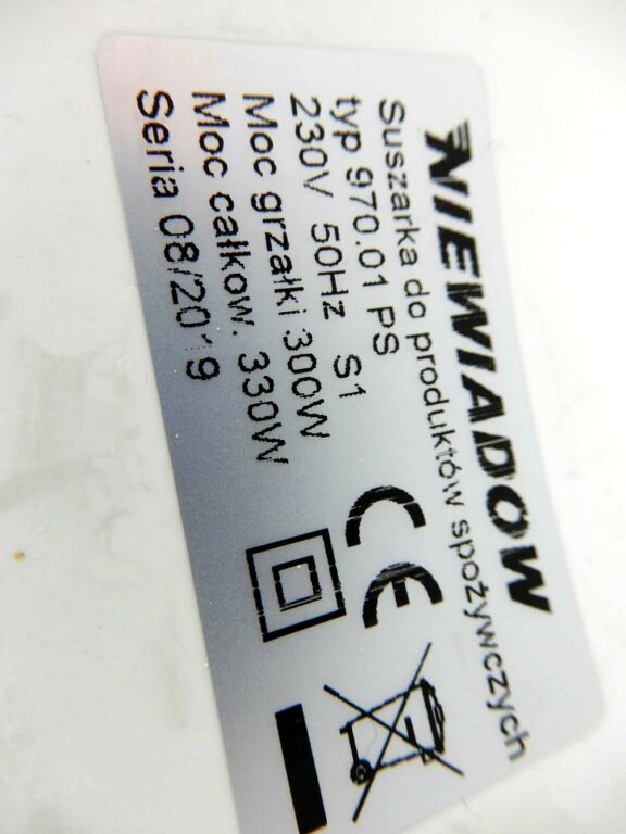 SUSZARKA DO OWOCÓW NIEWIADOW 970 KOMPLET