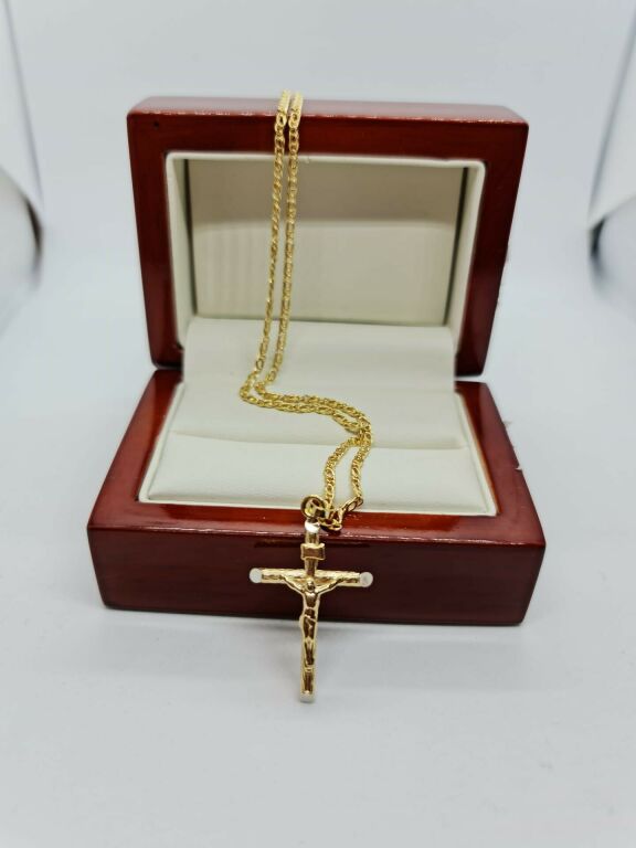 ZŁOTY ŁAŃCUSZEK Z KRZYŻYKIEM 585 14K 4,63G 49CM
