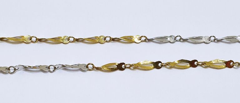 ZŁOTY DWUKOLOROWY ŁAŃCUSZEK PR.585 DŁ.50CM 3,17G