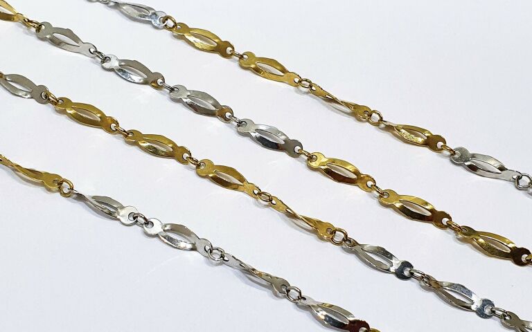 ZŁOTY DWUKOLOROWY ŁAŃCUSZEK PR.585 DŁ.50CM 3,17G