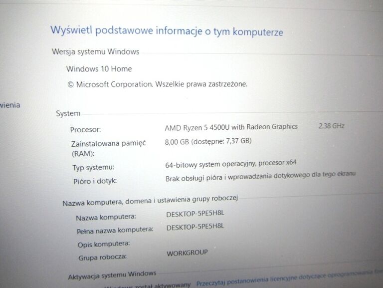 LAPTOP DELL INSPIRON 5505 + ŁADOWARKA