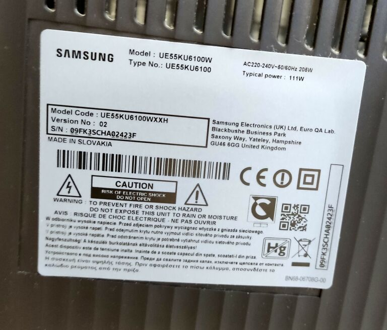 TV SAMSUNG 55" UE55KU6100W 4K SMART RYSA