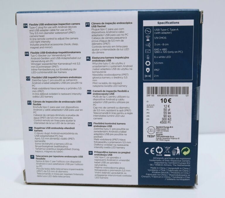 GEMBIRD ELASTYCZNA KAMERA INSPEKCYJNA USB ENDOSKO