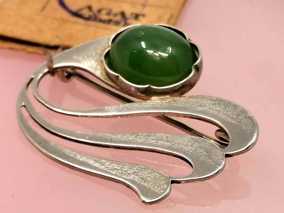 warmet-broszka-jadeit-agat-klodzko-oryg-metka-stan-uzywany