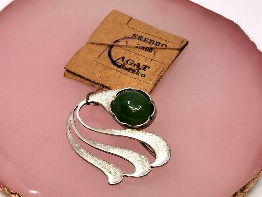 warmet-broszka-jadeit-agat-klodzko-oryg-metka-grunwaldzka-18-adex-bud-zabkowice-slaskie