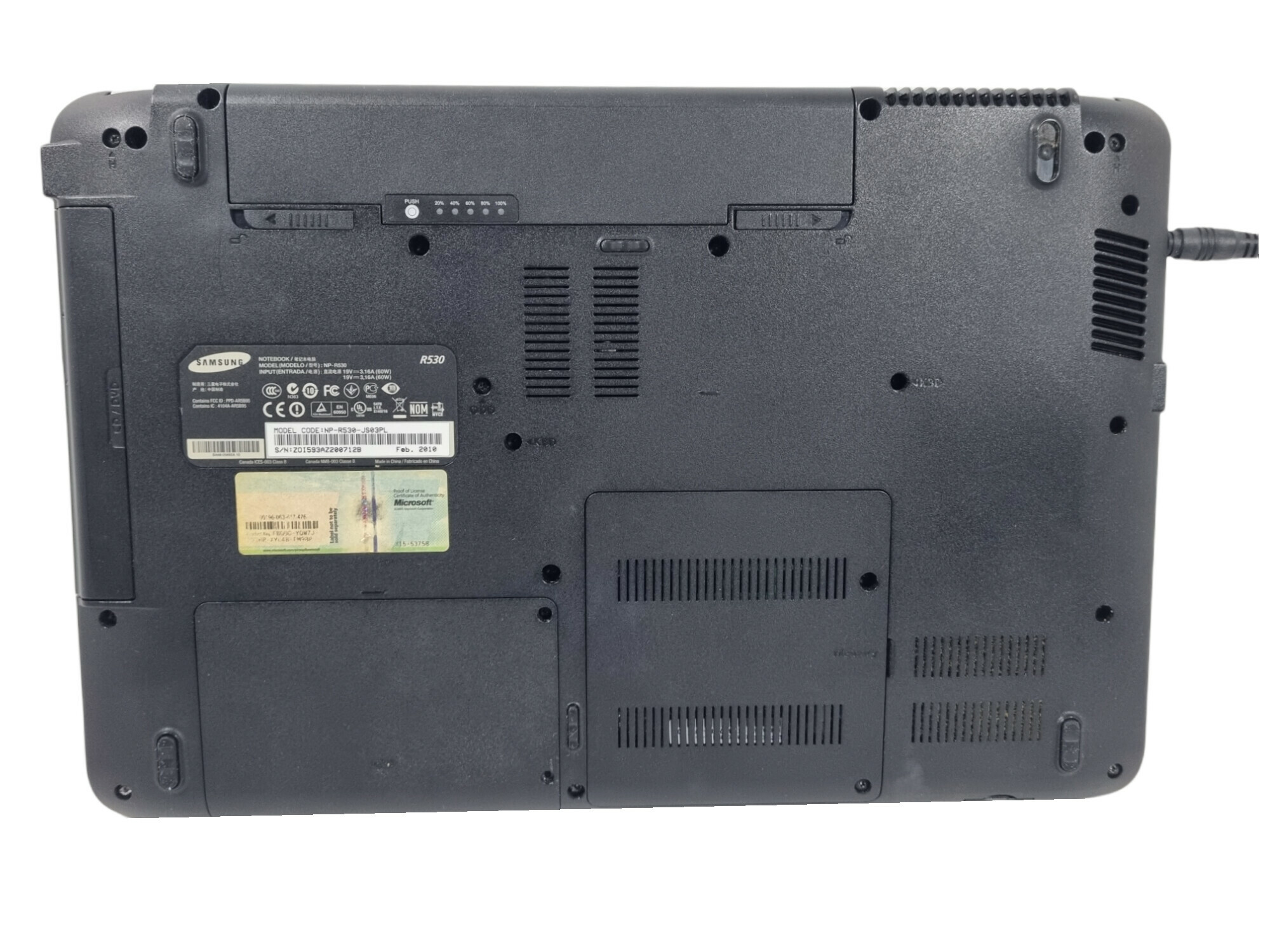 laptop-samsung-r530-c2d4gb500gbgeforce-310m-wielkosc-pamieci-ram-4-gb