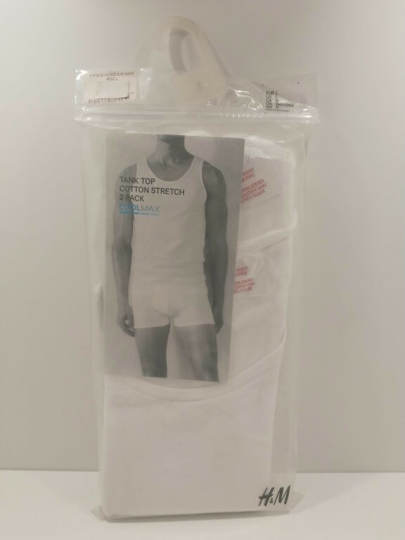 PODKOSZULKI H&M 2 PACK BIAŁE ROZMIAR L