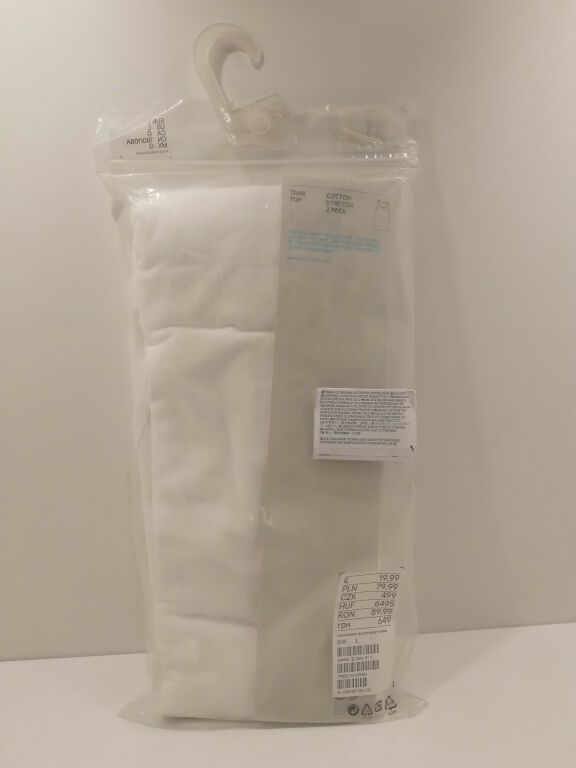 PODKOSZULKI H&M 2 PACK BIAŁE ROZMIAR L