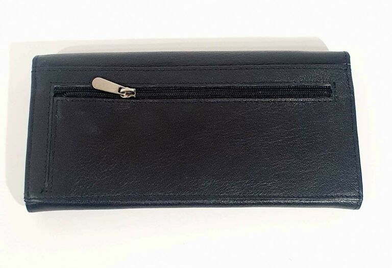 PORTFEL SKORZANY DAMSKI -CZARNY