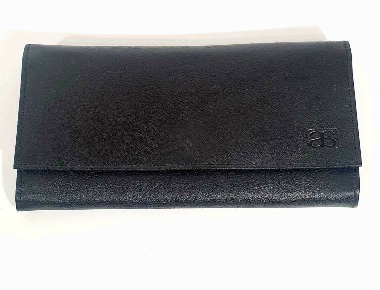 PORTFEL SKORZANY DAMSKI -CZARNY