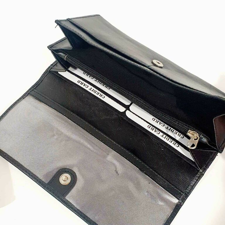 PORTFEL SKORZANY DAMSKI -CZARNY