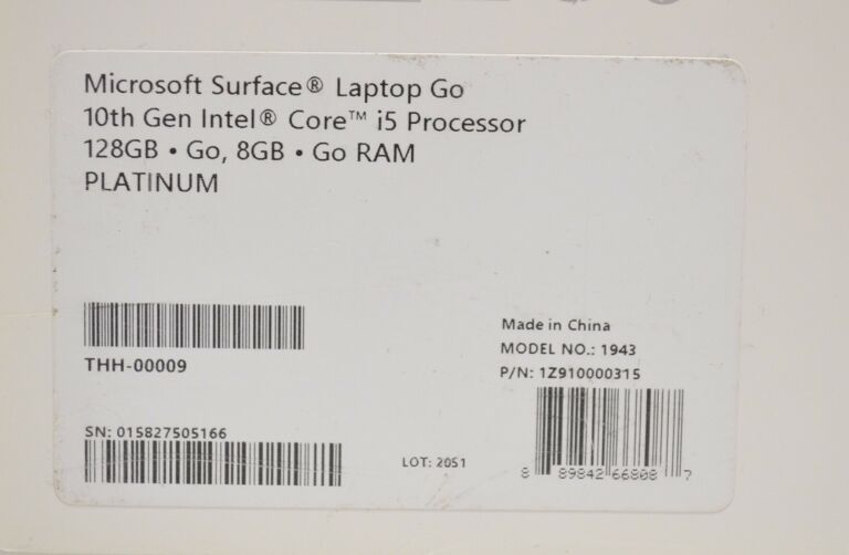 MICROSOFT SURFACE LAPTOP GO PLATYNOWY