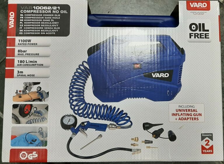 VARO POWERTOOLS KOMPRESOR BEZOLEJOWY 1100 W