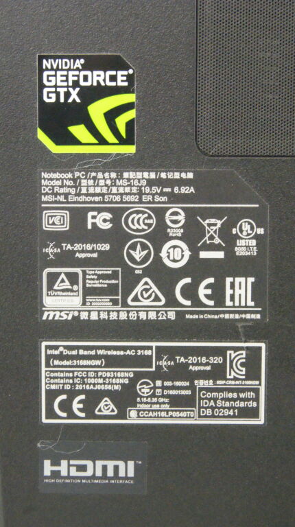 MSI GV62 7RD I7-7700/GTX 1050/8GB/1TB/WIN 10