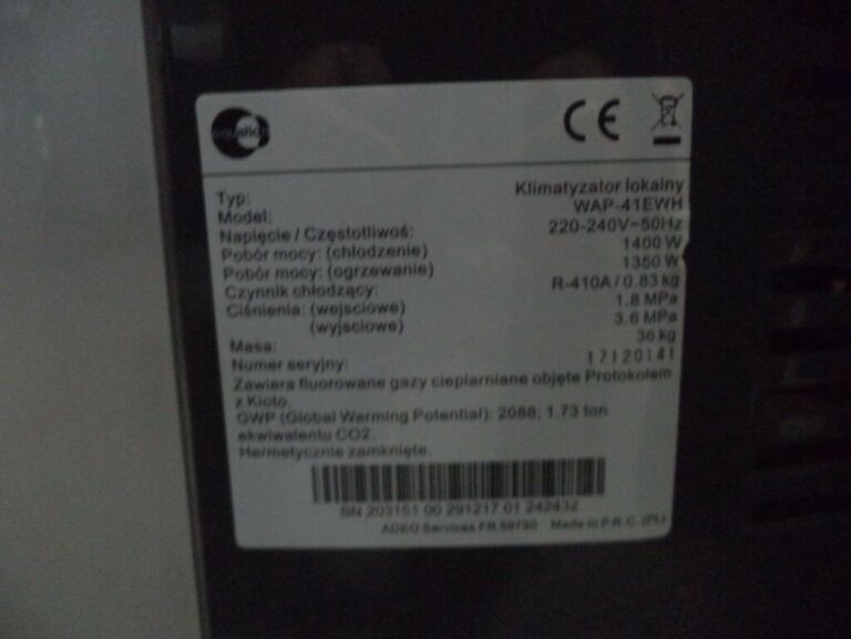 KLIMATYZATOR PRZENOŚNY EQUATION WAP-41EWH
