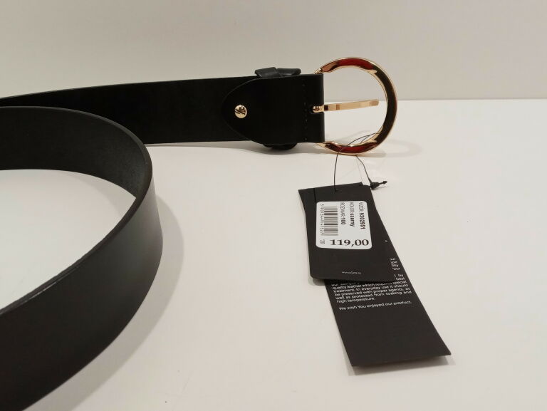 WOJAS PASEK DAMSKI SKÓRZANY CZARNY 85 CM