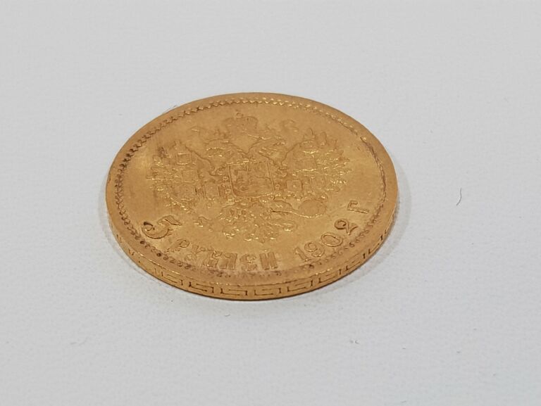 ZŁOTA MONET ROSJA 5 RUBLI 1902 AG MIKOŁAJ II