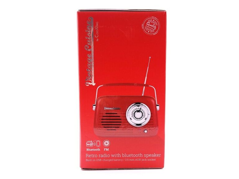 RADIO Z GŁOŚNIKIEM VINTAGE CUISINE CZERWONE