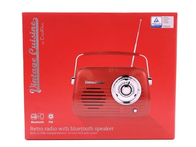RADIO Z GŁOŚNIKIEM VINTAGE CUISINE CZERWONE