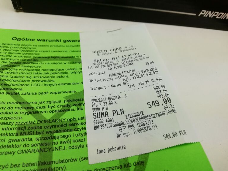 XP PINPOINTER MI-4 @GW 24MIESIĄCE