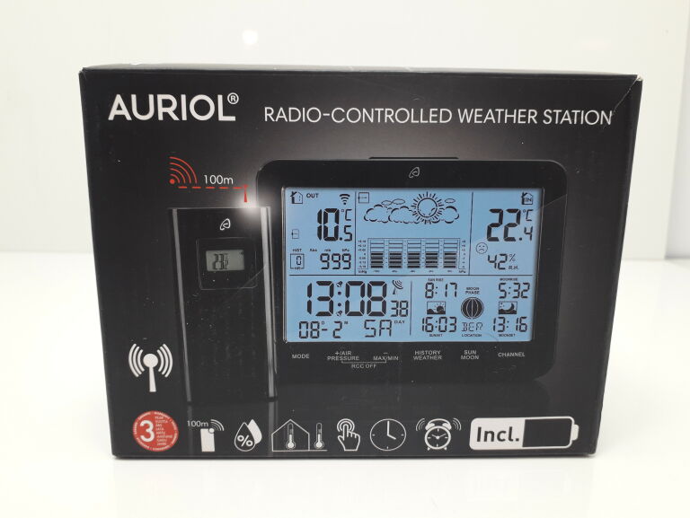 STACJA POGODOWA AURIOL RADIO CONTROLLED