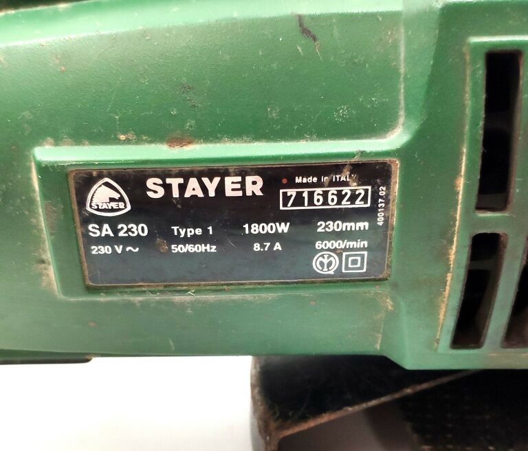 SZLIFIERKA KĄTOWA STAYER SA 230