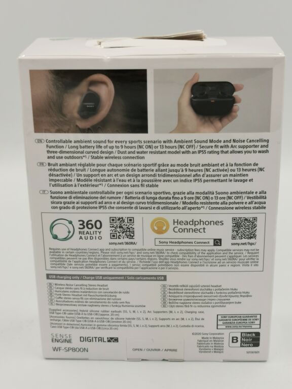 SŁUCHAWKI DOKANAŁOWE SONY WF-SP800N BLUETOOTH/ANC
