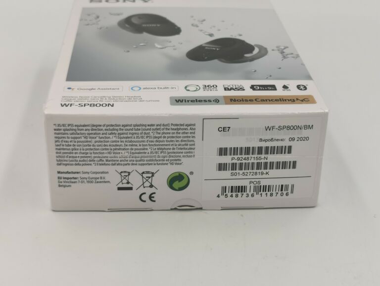 SŁUCHAWKI DOKANAŁOWE SONY WF-SP800N BLUETOOTH/ANC