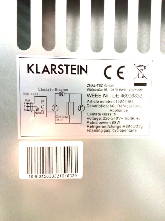 CHŁODZIARKA KLARSTEIN DE 46906833