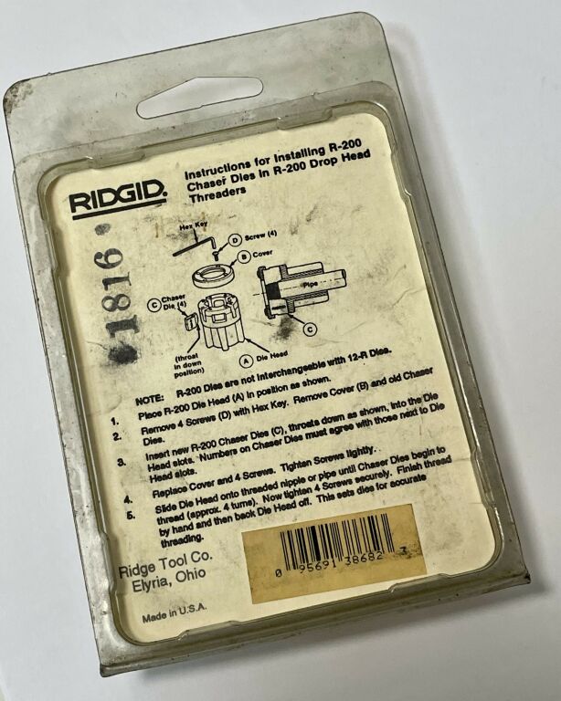 NOŻE NARZYNKI DO GWINTOWNICY RIDGID R200