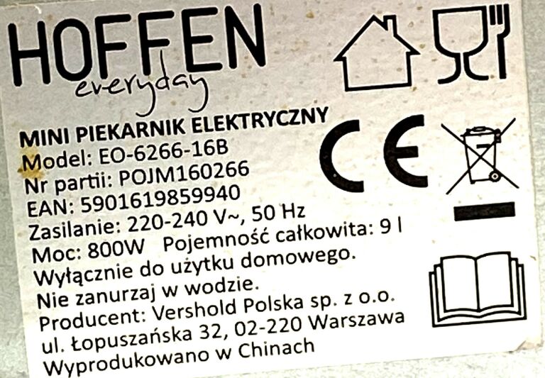 hoffen-mini-piekarnik-elektryczny-okazja-model-eo-6266-16b