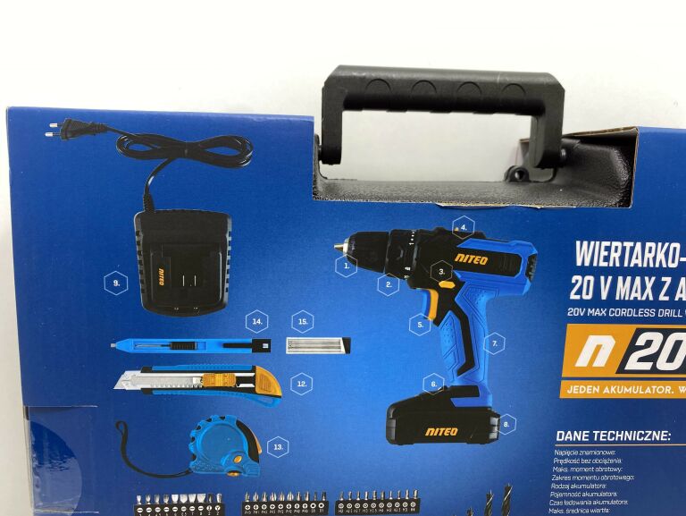 WIERTARKO-WKRĘTARKA NITEO 20V MAX Z AKCESORIAMI