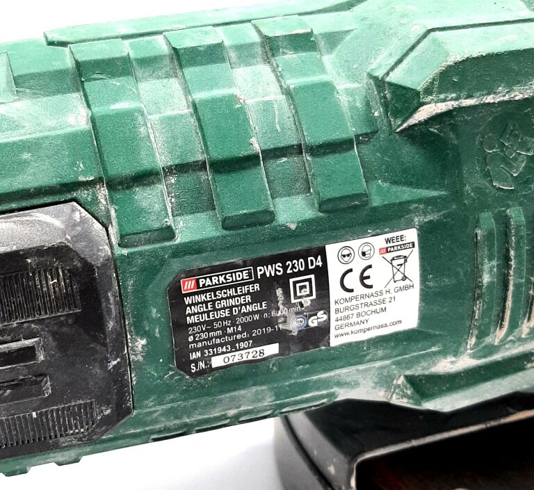 SZLIFIERKA KĄTOWA PARKSIDE PWS 230 D4