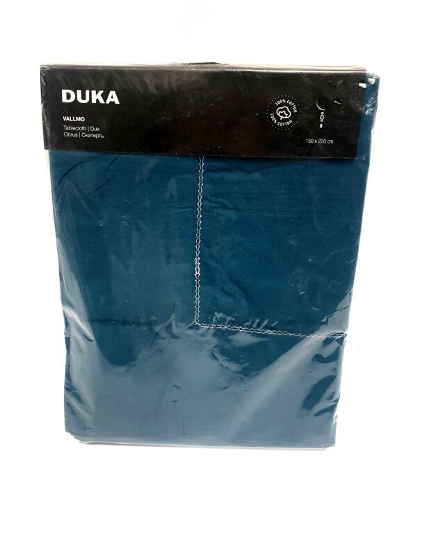 OBRUS DUKA VALLMO 220X150 CM TURKUSOWY