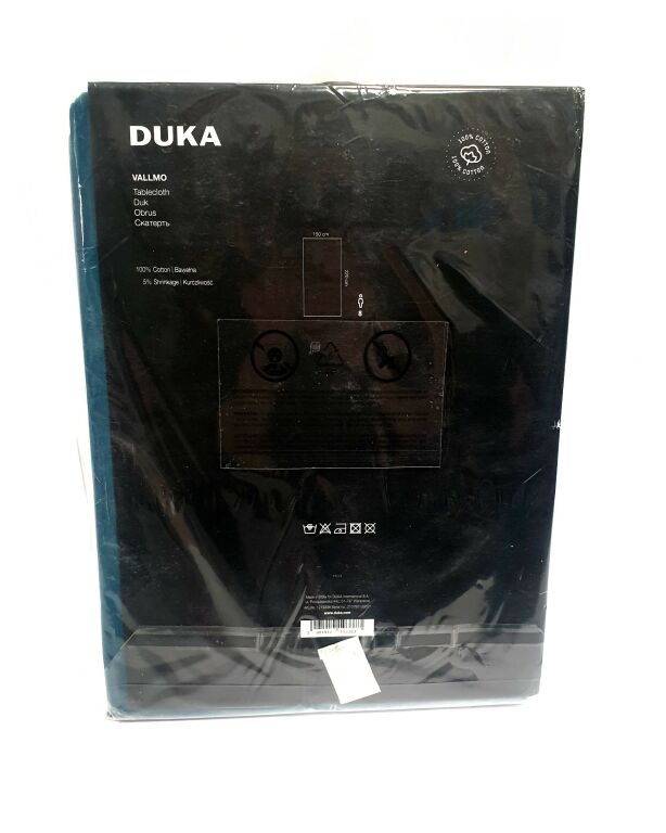 OBRUS DUKA VALLMO 220X150 CM TURKUSOWY