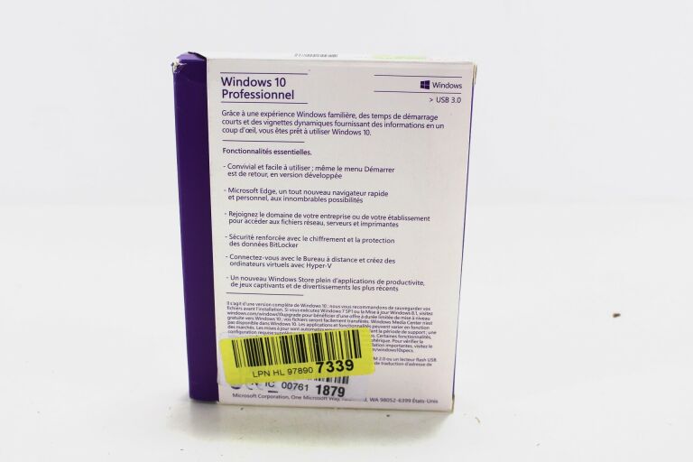 WINDOWS 10 PRO 64 BIT FRENCH COEM X20-00812