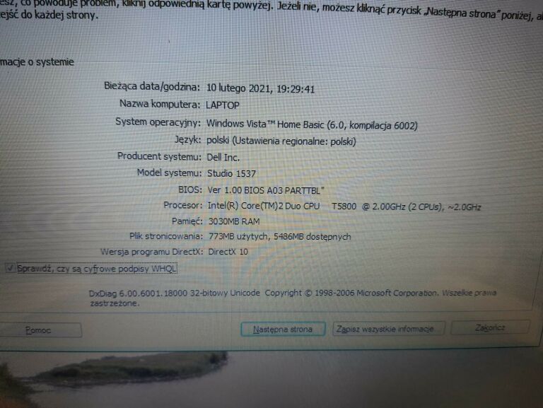 LAPTOP DELL STUDIO 1537 SPRAWDZ TO!