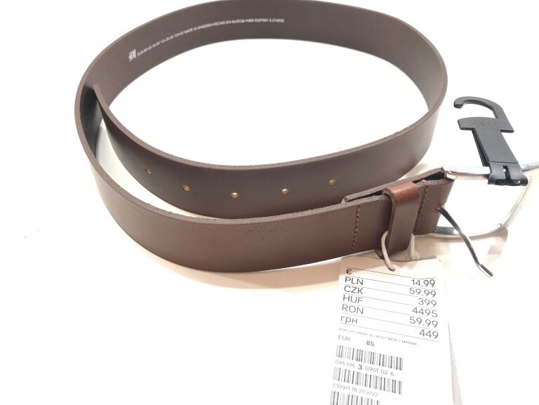 PASEK SKÓRZANY BRĄZOWY MĘSKI H&M 90CM