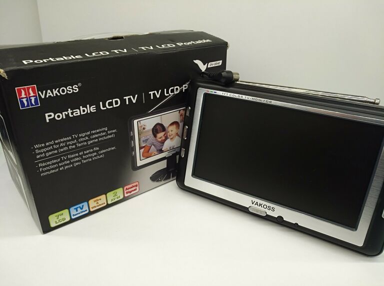 TELEWIZOR PRZENOŚNY VACOSS TV LCD 7" KOMPLET