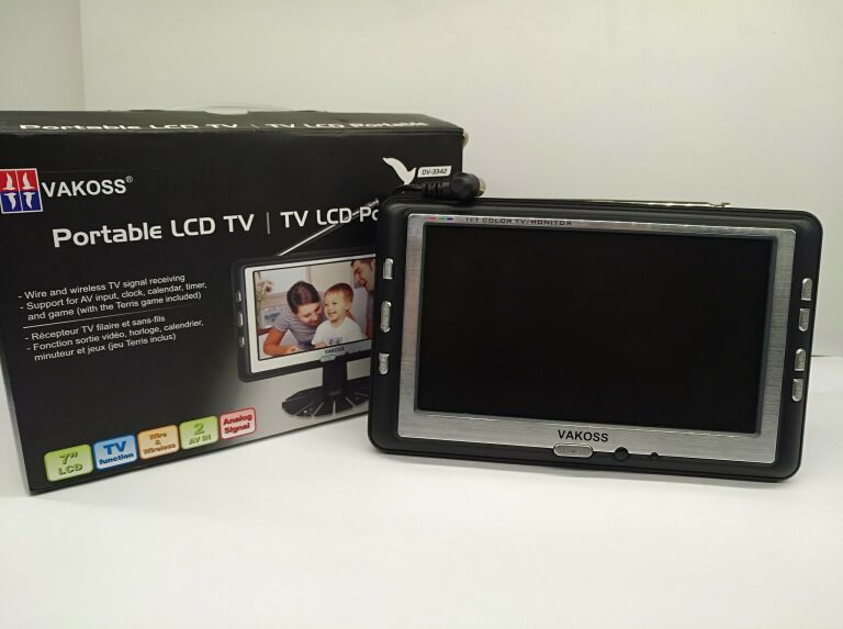TELEWIZOR PRZENOŚNY VACOSS TV LCD 7" KOMPLET