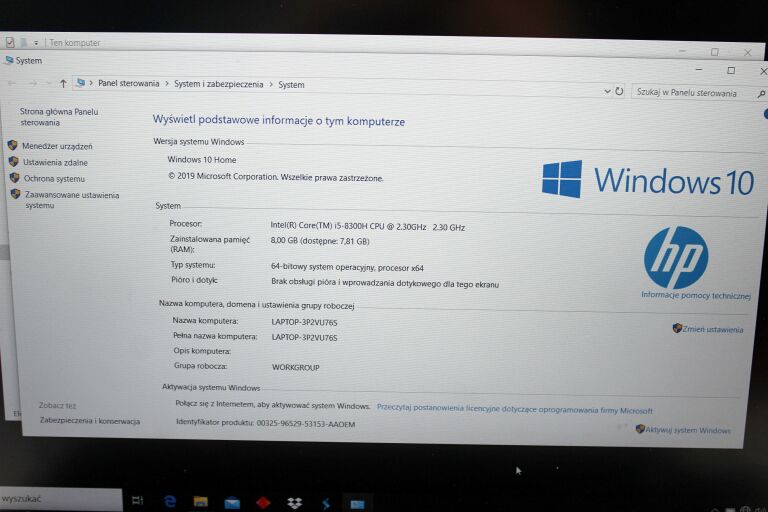 LAPTOP HP OMEN 15-DC0005NW 1200GB ROM 8GB RAM SSD
