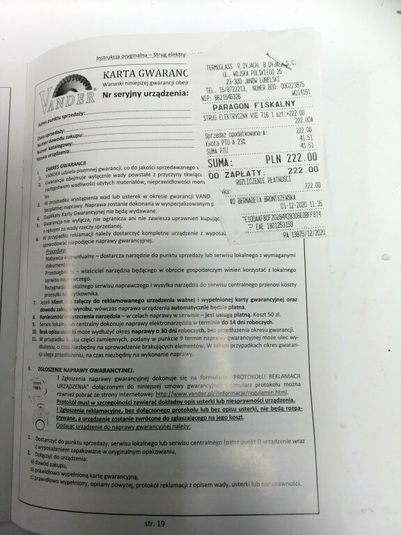 strug-elektryczny-vander-vse-716-komplet-gwarancj-stan-uzywany