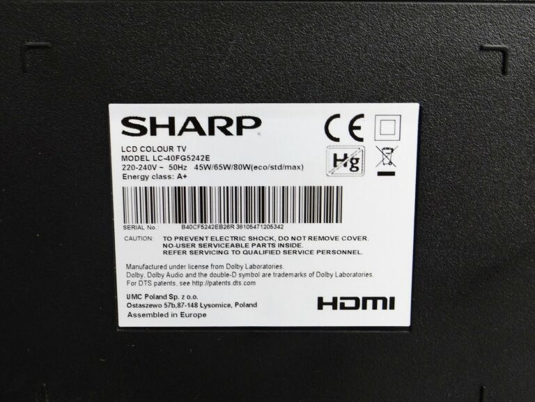 TV SHARP LC-40FG5242E ODBIÓR OSOBISTY