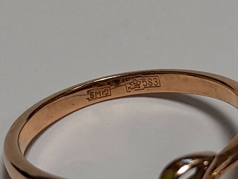 zloty-pierscionek-lisc-583-rozm-145-224g-cechy-brak