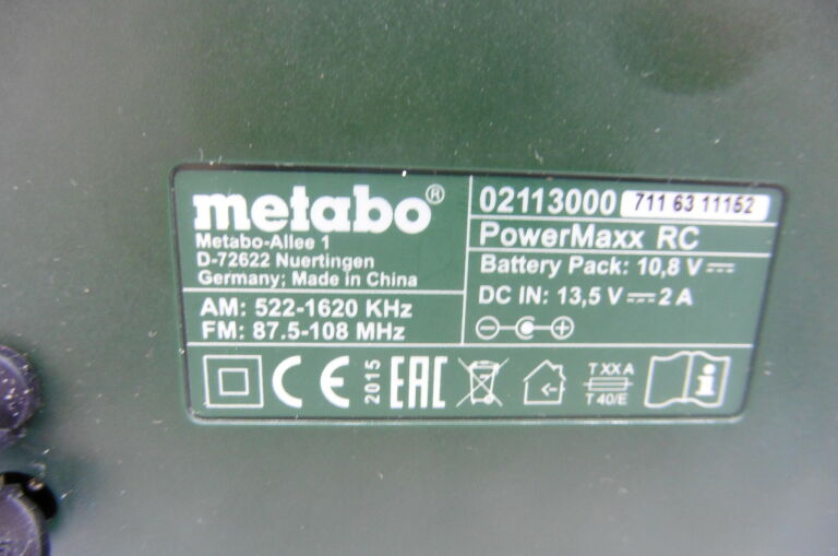 RADIO BUDOWLANE METABO POWERMAXX RC ZASILACZ