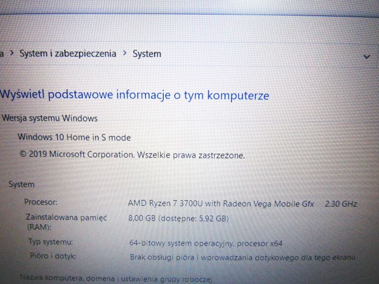 LAPTOP HP 15S RYZEN 7-3700/8GB/512/WIN10