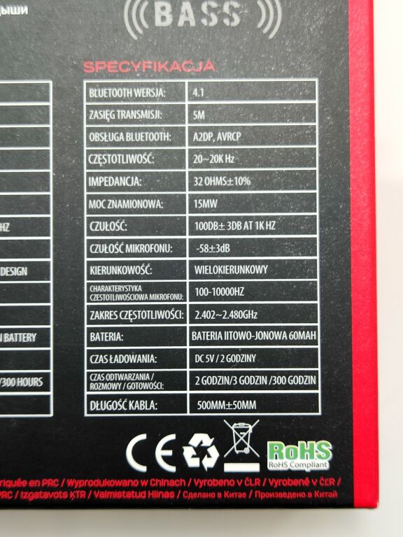 SŁUCHAWKI BEZPRZEWODOWE XZERO X-H842BX